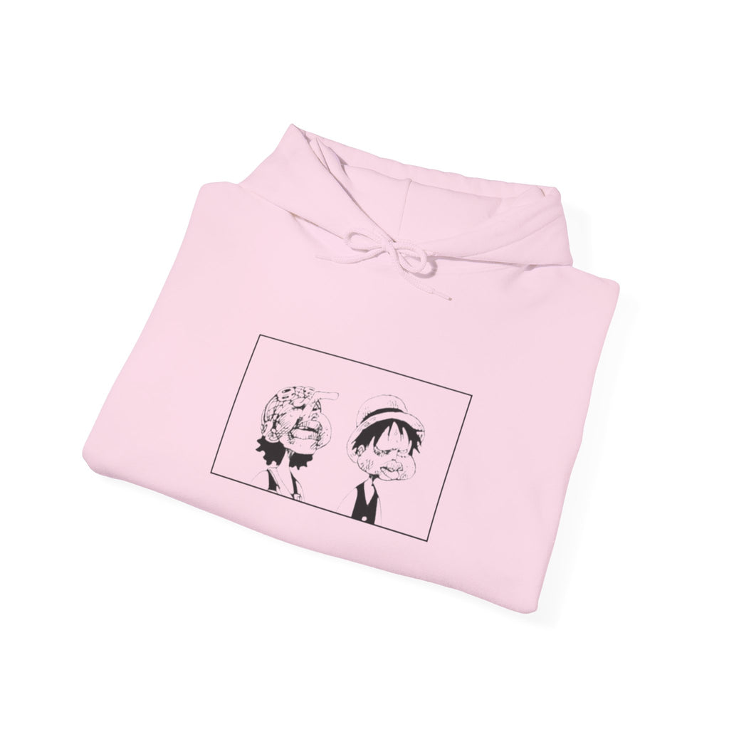 Captain Sniper Hoodie, Comedy Duo Manga Panel Art, Pirate Humor Pullover, Seinen Streetwear, Premium Cotton