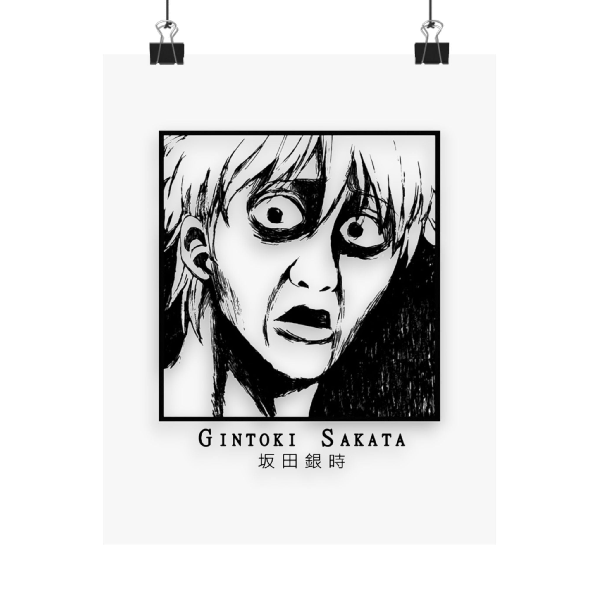 Deadpan Samurai Poster, Shocked Silver Warrior Art Print, Comedy Anime Wall Decor, Seinen Humor, Premium Matte