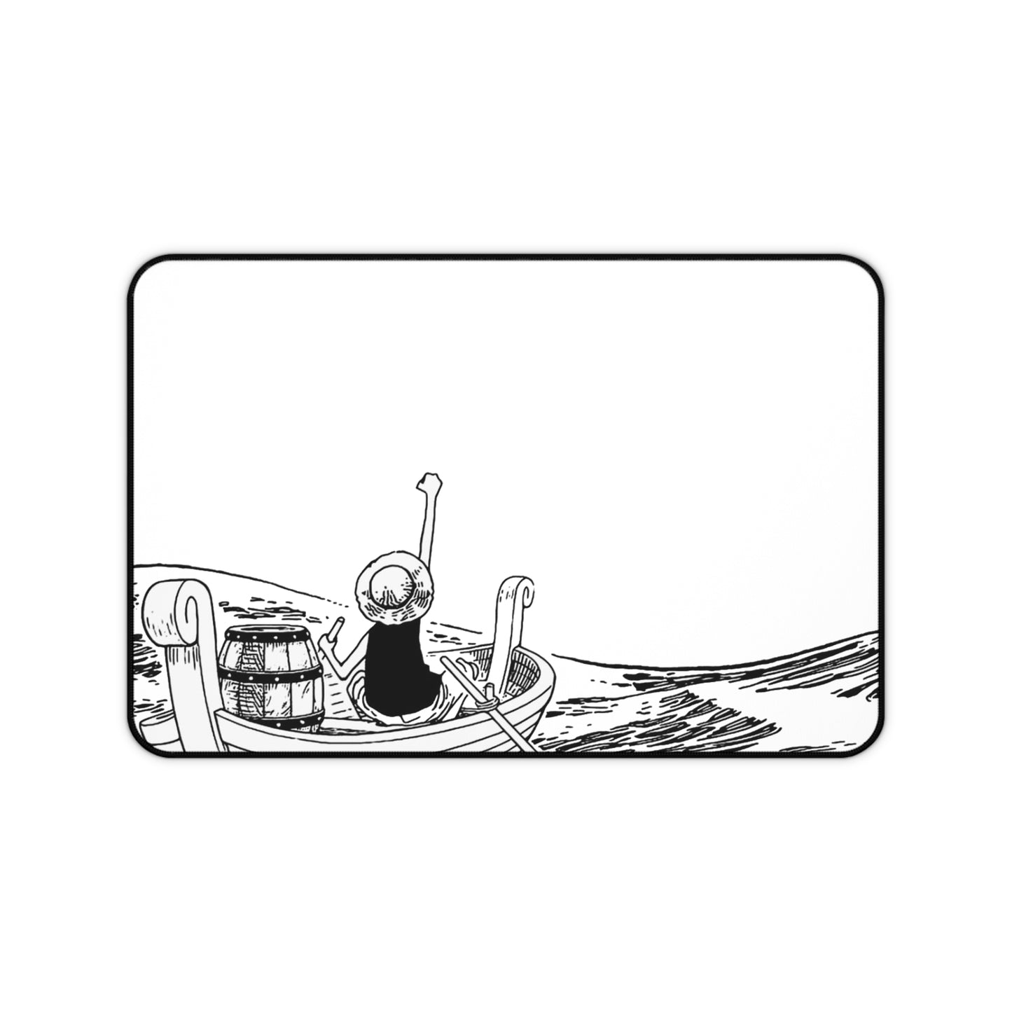 First Voyage Desk Mat, Minimalist Pirate Captain Design, Anime Gaming Mouse Pad, Premium Neoprene