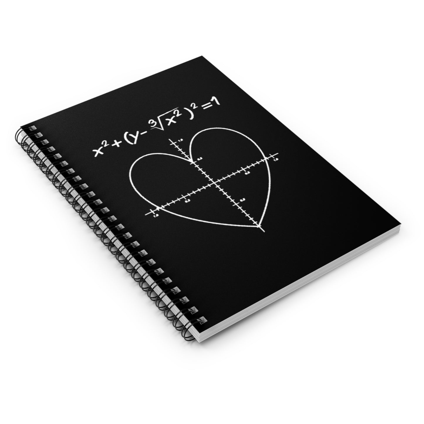 Heart Equation Spiral Notebook, Math Love Graph, Valentines Day Gift, STEM Romance Journal, Premium Paper