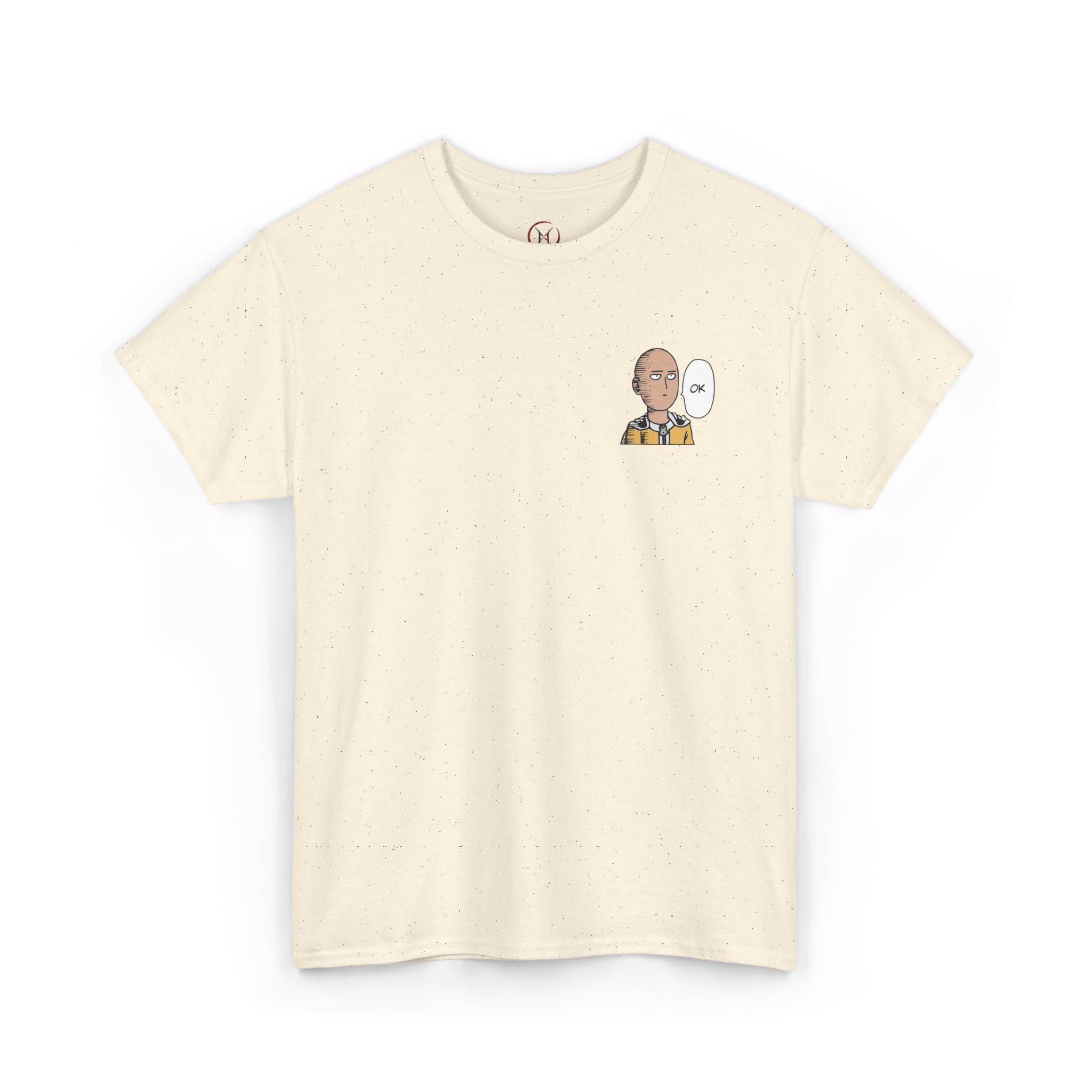 Bald Hero Ok T-Shirt, Deadpan Anime Meme Tee, Minimalist Strongest Hero Design, Premium Cotton