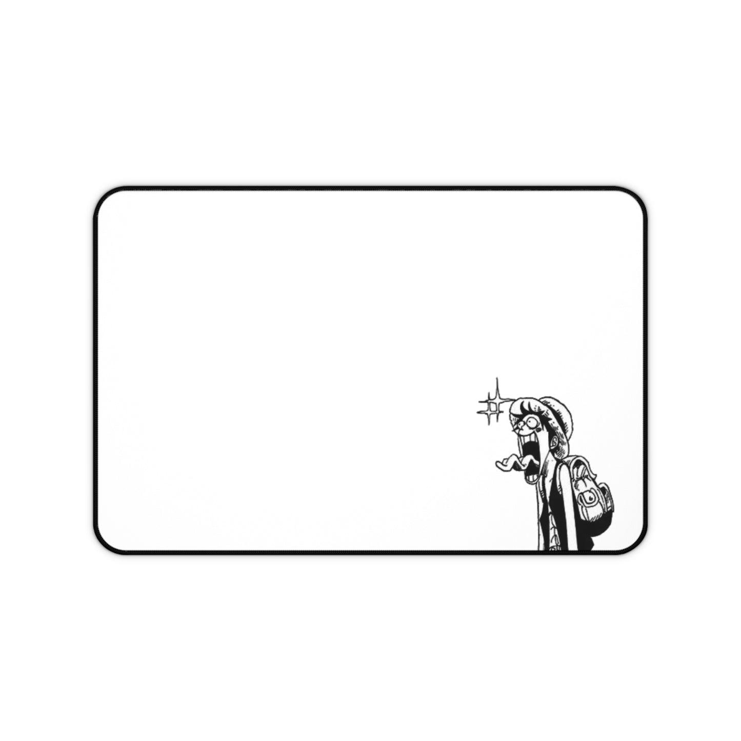 Surprised Captain Desk Mat, Funny Anime Face Design, Minimalist Gaming Mouse Pad, Premium Neoprene