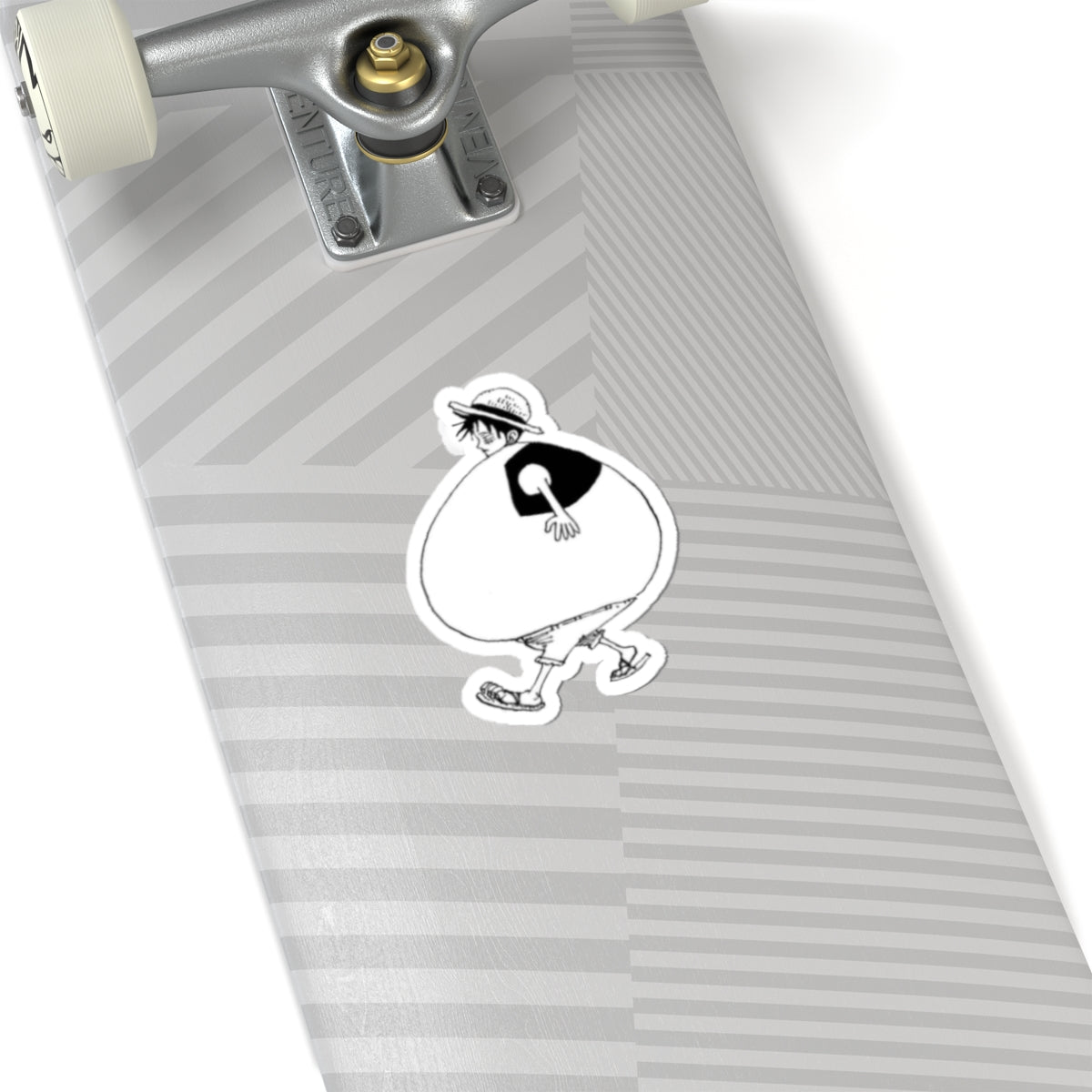 Chubby Pirate Sticker, Stuffed Captain Vinyl Decal, Funny Anime Food Lover, Minimalist Humor Design