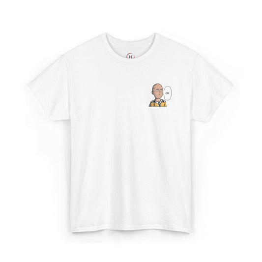 Bald Hero Ok T-Shirt, Deadpan Anime Meme Tee, Minimalist Strongest Hero Design, Premium Cotton