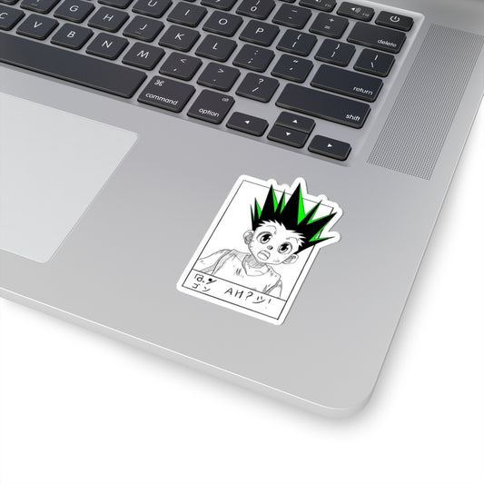 Young Hunter Sticker, Island Boy Adventure Spirit Vinyl Decal, Minimalist Anime Art, Green Aesthetic