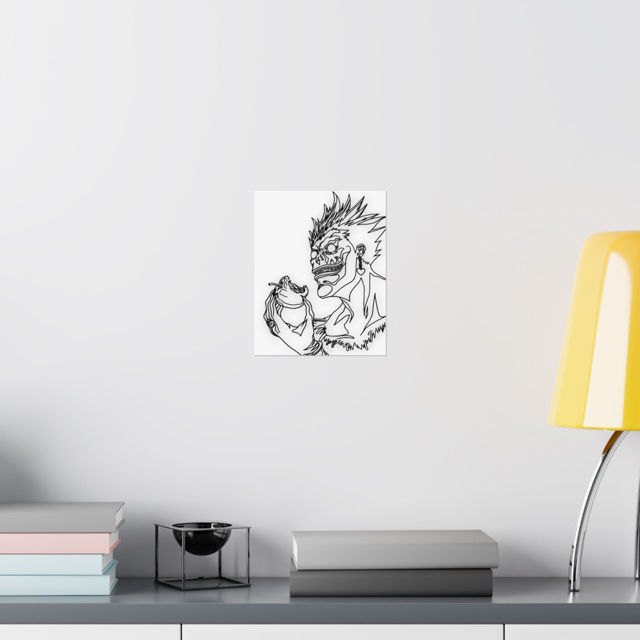Death God Poster, Apple-Loving Spirit Art Print, Dark Psychological Anime Wall Decor, Seinen Art, Premium Matte