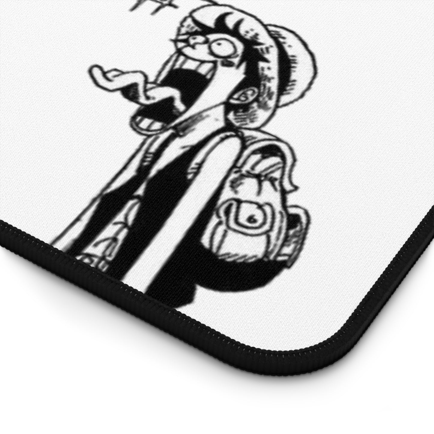 Surprised Captain Desk Mat, Funny Anime Face Design, Minimalist Gaming Mouse Pad, Premium Neoprene