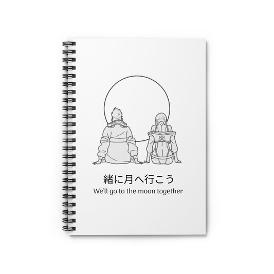 Neon Dreams Spiral Notebook, Valentines Day Gift, Minimalist Cyberpunk Romance Journal, Ruled Line, Premium Paper