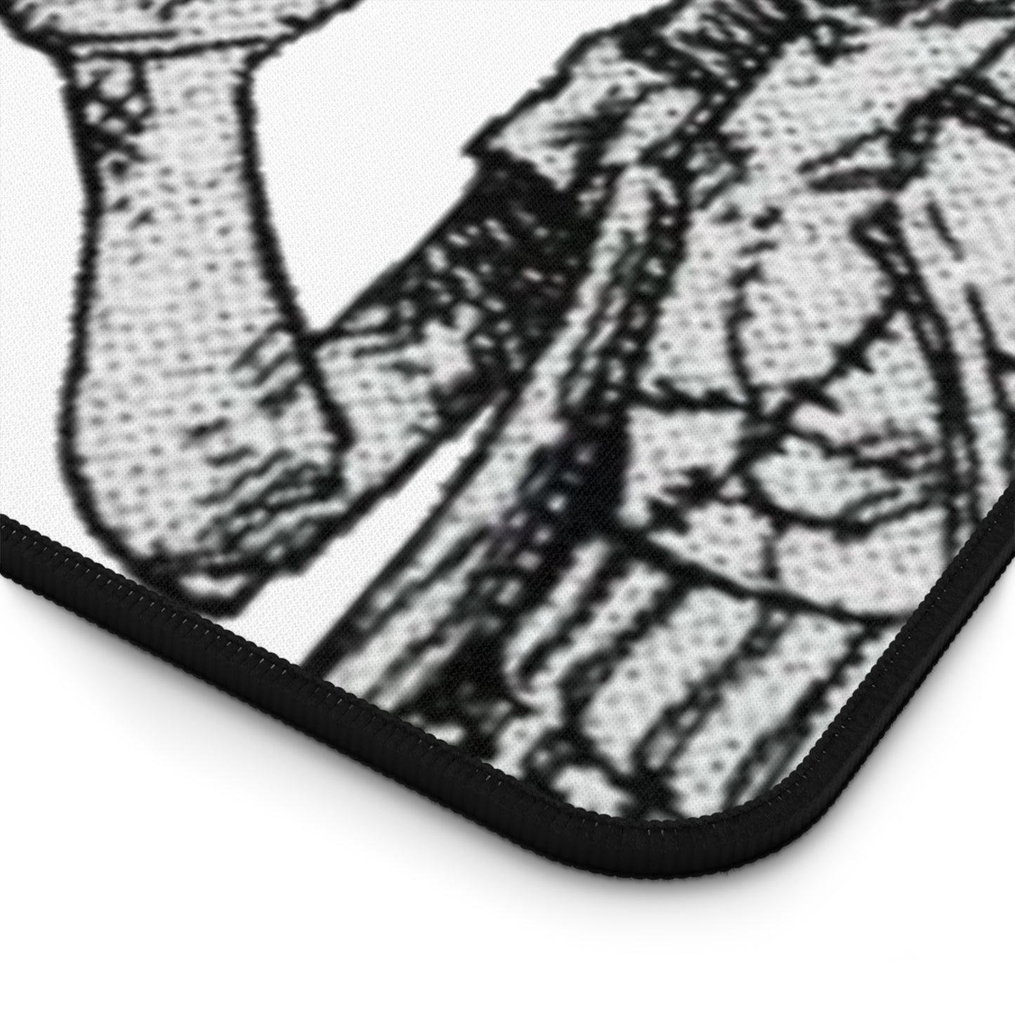 Funny Duo V Sign Desk Mat, Comedy Anime Design, Minimalist Gaming Mouse Pad, Premium Neoprene