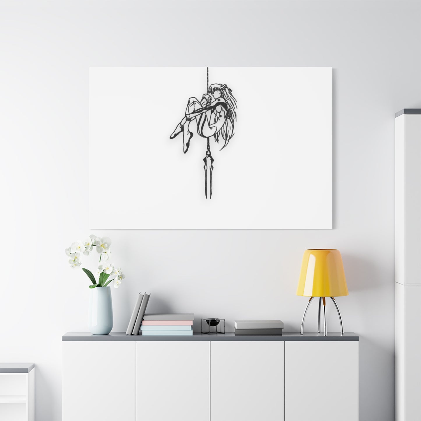 Fiery Pilot Canvas, Defiant Mech Warrior Portrait Art, Psychological Seinen Decor, Framed Canvas