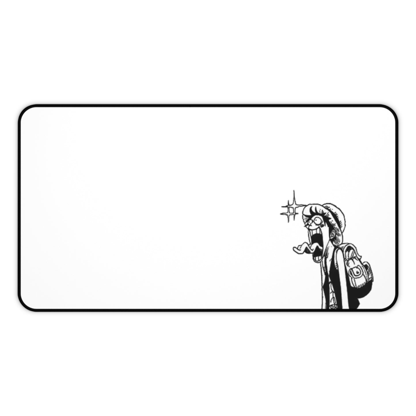 Surprised Captain Desk Mat, Funny Anime Face Design, Minimalist Gaming Mouse Pad, Premium Neoprene