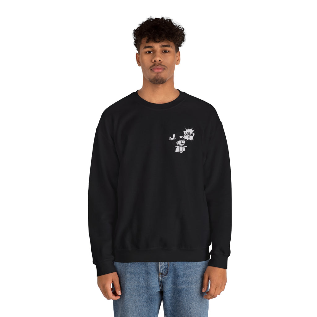 Adorable Reindeer Doctor Sweatshirt, Call a Doctor Funny Crewneck, Minimalist Anime Humor Design, Premium Cotton