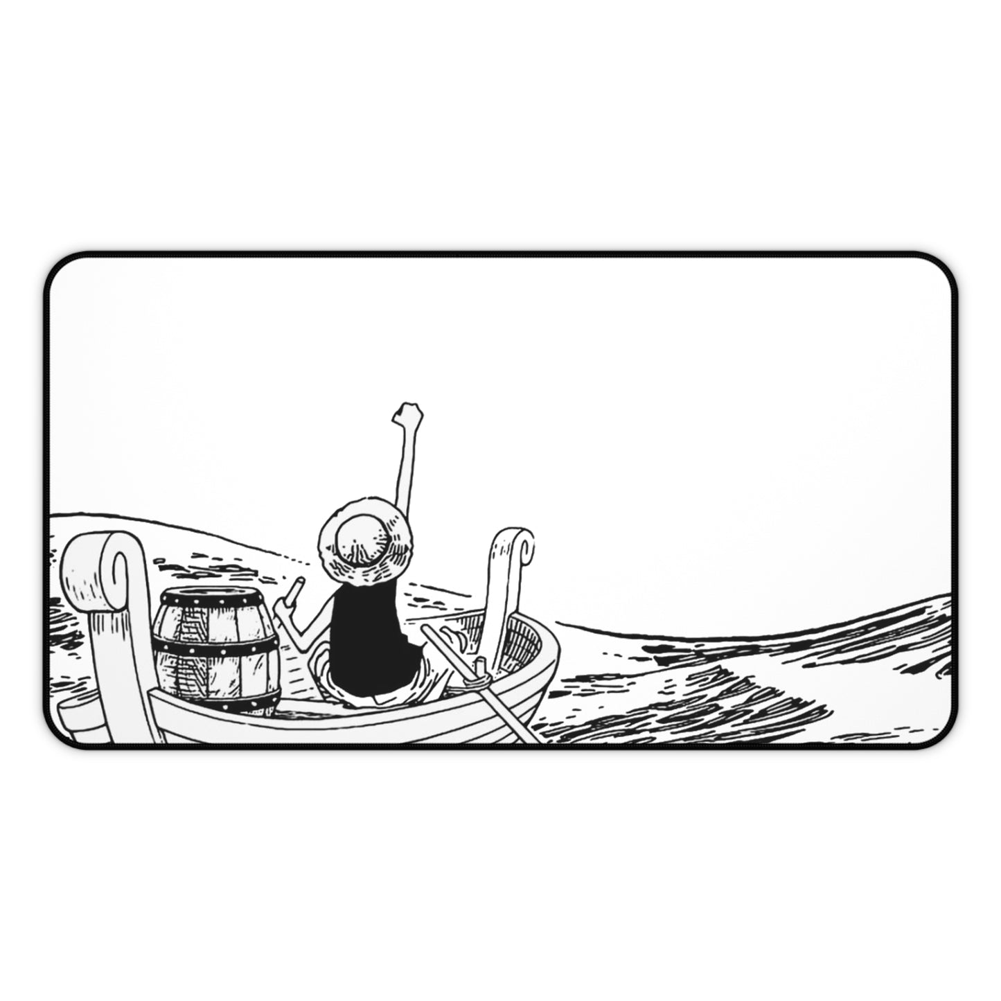 First Voyage Desk Mat, Minimalist Pirate Captain Design, Anime Gaming Mouse Pad, Premium Neoprene