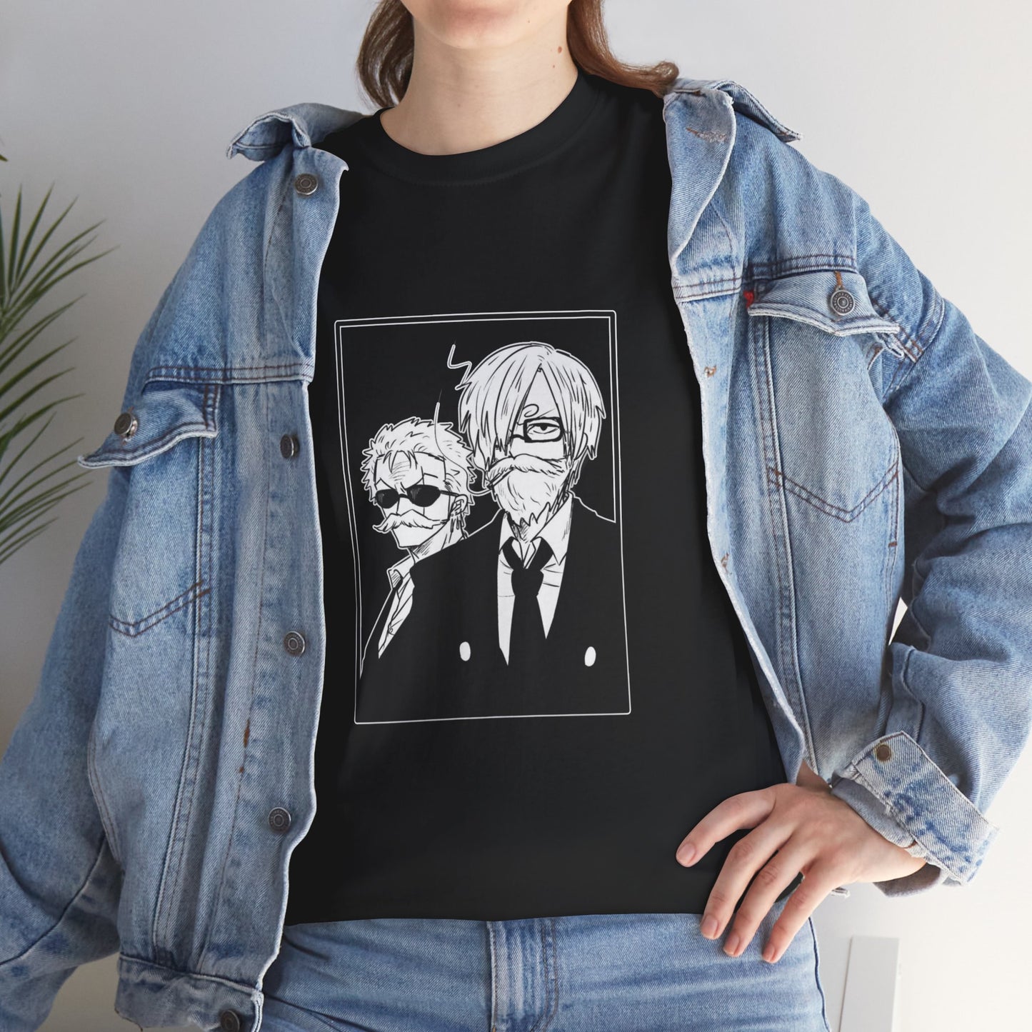 Spy Duo Anime T-Shirt, Minimalist Undercover Agents Tee, Seinen Manga Art, Premium Cotton
