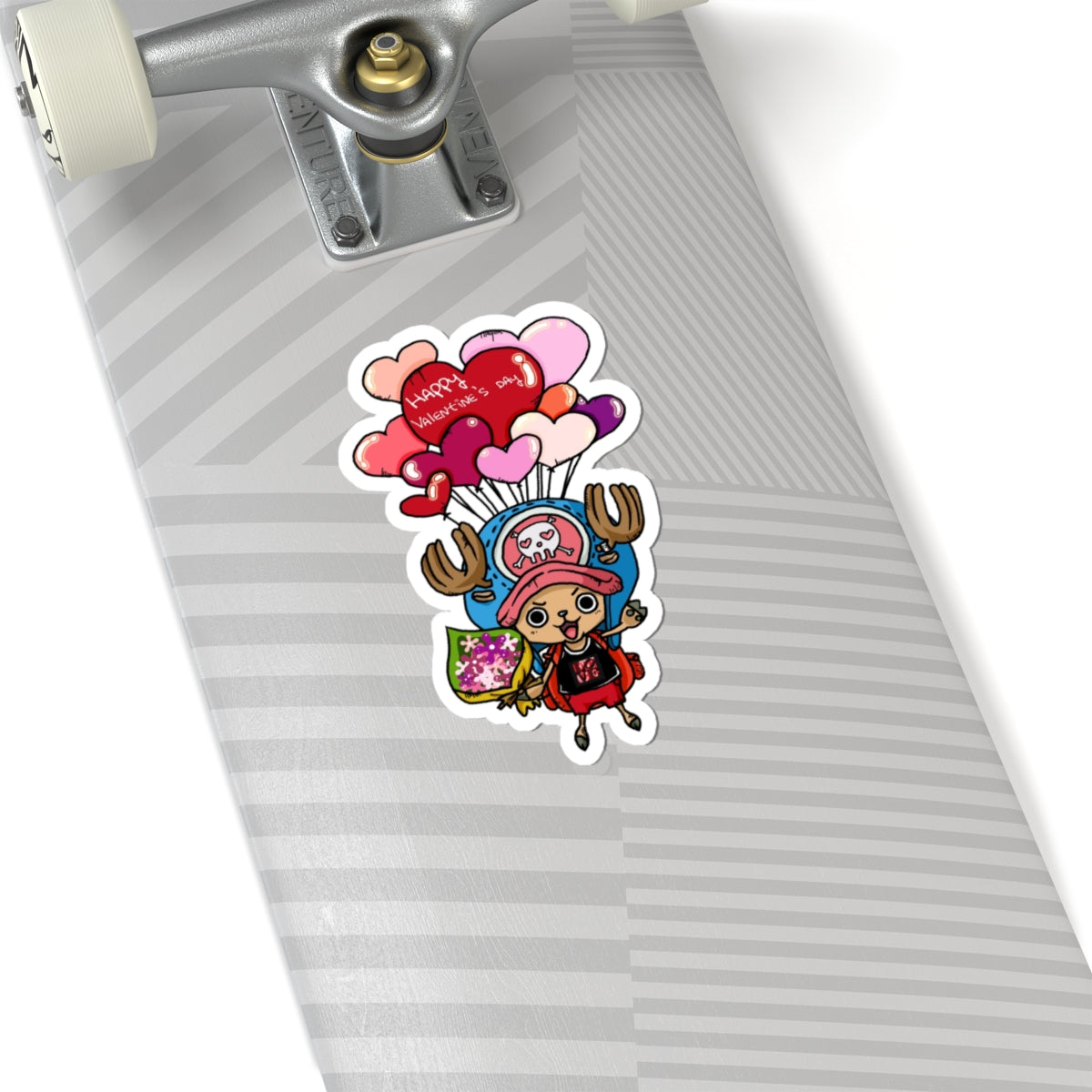 Cute Reindeer Sticker, Valentine Heart Balloons Decal, Adorable Doctor Art, Valentines Day Gift, Kiss Cut Anime