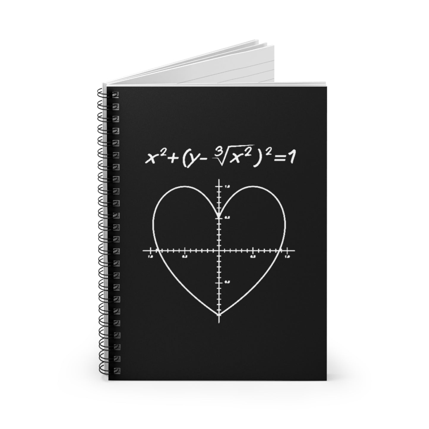 Heart Equation Spiral Notebook, Math Love Graph, Valentines Day Gift, STEM Romance Journal, Premium Paper