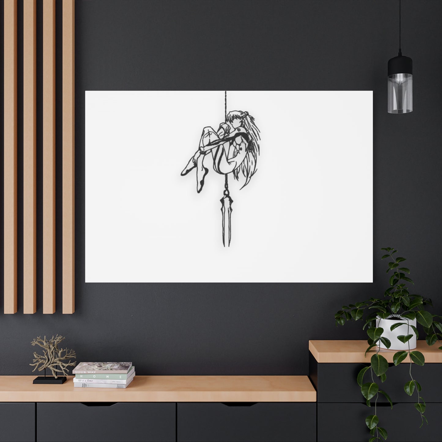 Fiery Pilot Canvas, Defiant Mech Warrior Portrait Art, Psychological Seinen Decor, Framed Canvas