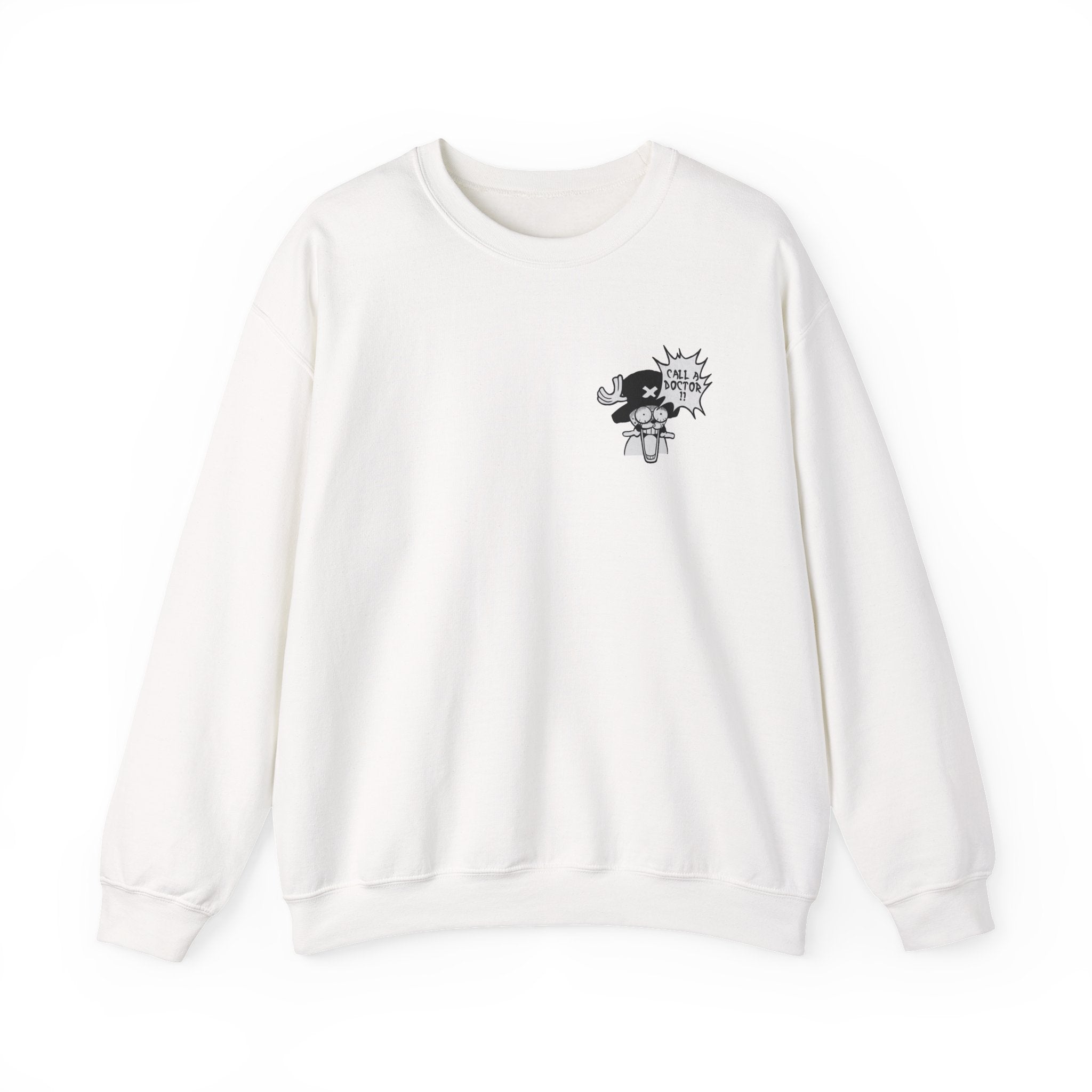 Adorable Reindeer Doctor Sweatshirt, Call a Doctor Funny Crewneck, Minimalist Anime Humor Design, Premium Cotton