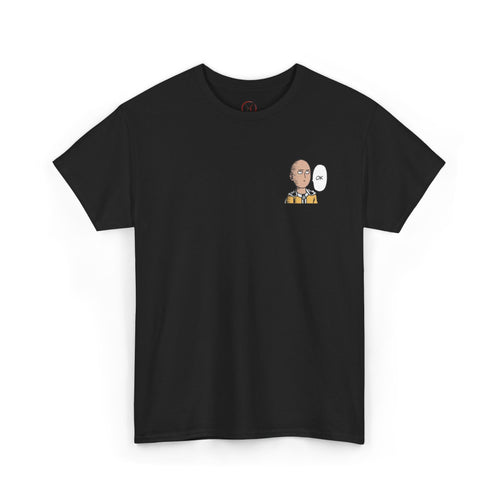 Bald Hero Ok T-Shirt, Deadpan Anime Meme Tee, Minimalist Strongest Hero Design, Premium Cotton